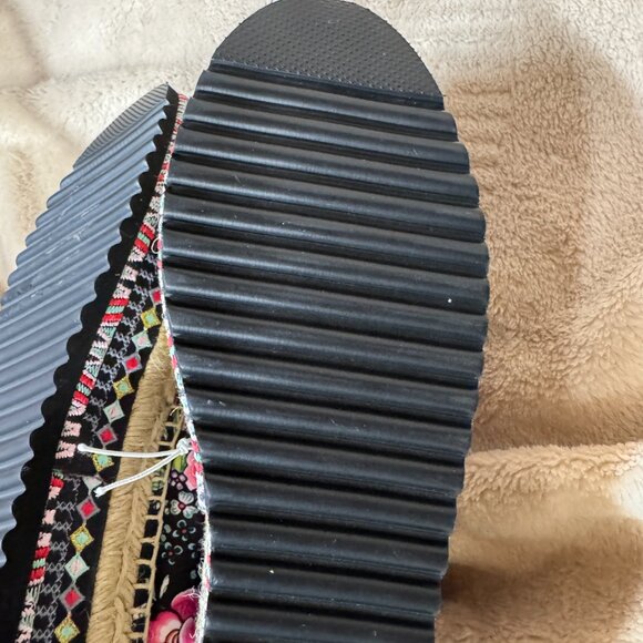 Johnny Was‎ Joshua Floral Platform Espadrilles Size 8 1/2 NEW - Picture 11 of 13